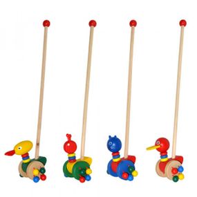 Каталка на палке деревянная Woody MD-0025-OS-3833