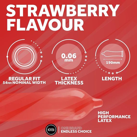 Презерватив - EXS Strawberry Flavour Condom, 1 шт. | Зображення 4