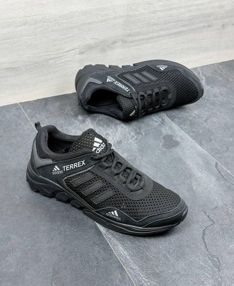 Літні кросівки Adidas сітка колір чорний | Зображення 3