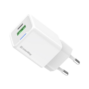 Зарядний пристрій мережевий USB/Type-C 30W білий GaN Mini ColorWay
