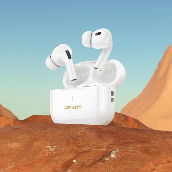 Беспроводные наушники BOROFONE BW59 Plus True wireless ANC noise reduction BT headset White | Зображення 6