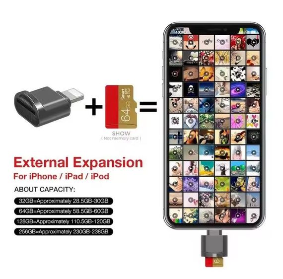Адаптер для чтения Micro TF SD карт, конвертер для Iphone Ipad OTG в Micro SD | Зображення 4