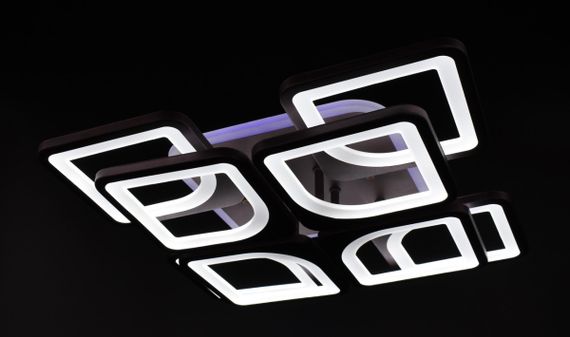 Люстра світлодіодна стельова LED світильник для квартири на стелю лед з пультом 26114 Коричневий 11х43х43 см. | Зображення 8