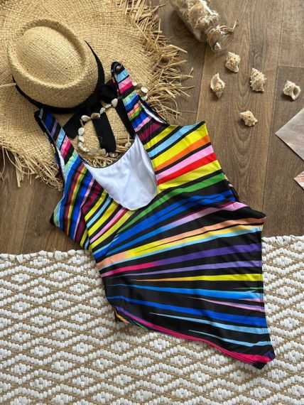 Яскравий суцільний купальник PLUS SIZE | Зображення 6