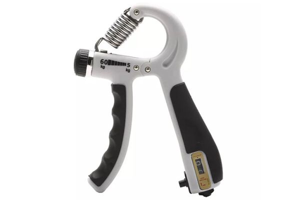 Еспандер кистьовий EasyFit (з лічильником) 5-60 кг для рук з регульованим навантаженням Чорно-сірий (EF-1905-B)