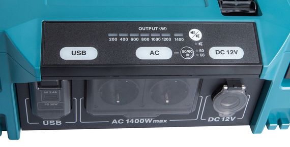 Інвертор живлення з виходом 220 В Makita BAC01 (1400 Вт, USB, Type-C, 12 В, 7.3 кг) | Зображення 4