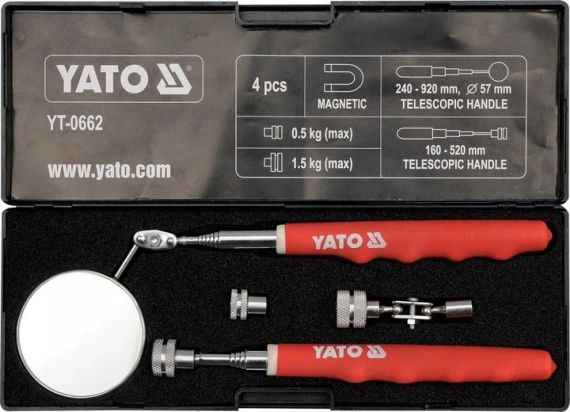 Набір перевірочний оглядовий дзеркало тримач магніт телескоп YATO YT-0662 | Зображення 5