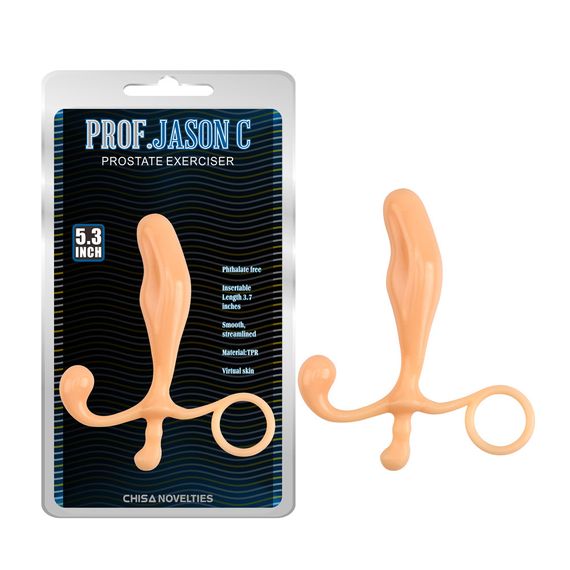Массажер простаты Chisa Prof.Jason C Prostate Exerciser с анатомическим рельефом, бежевый sexstyle