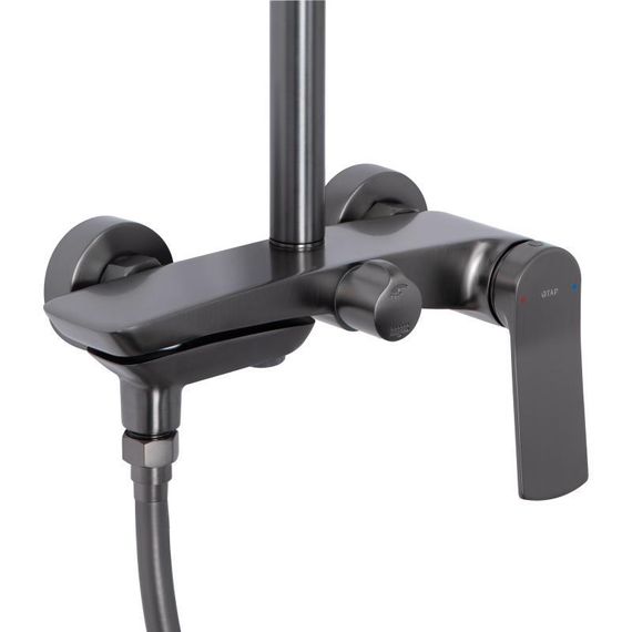 Душова система універсальна Qtap Slavonice на три споживача (з виливом) QTSLA111GMB45910 Gunmetal Black PVD | Зображення 3