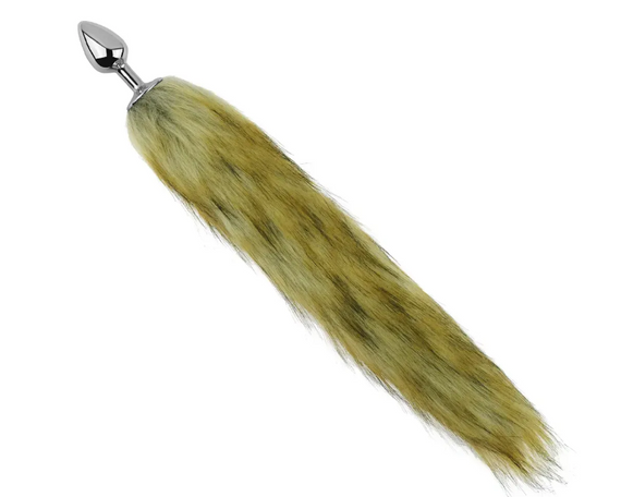 Анальная пробка с хвостом EGZO - Fox Tail Silver Plug Brown, size S Sex Aura | Зображення 1