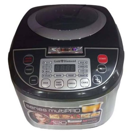 Мультиварка з фритюрницею 5л 2000Вт Gold Diamond TK 08815 Сіра