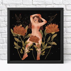 Постер в рамке Жінка. Муза. Богиня 30x30 см (KMT_21M004_BL)