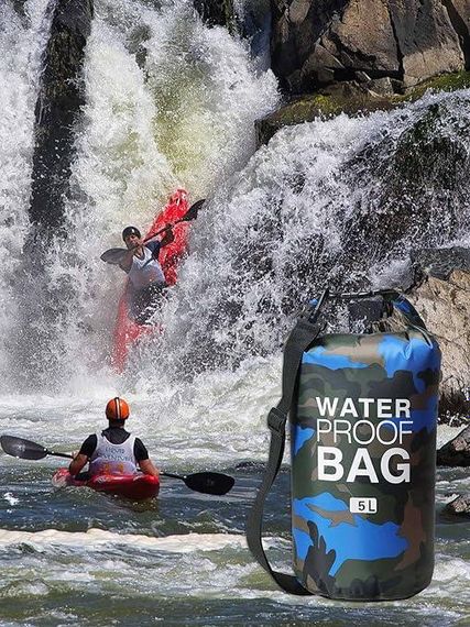 Водонепроницаемый герметичный мешок GM02 5L для рафтинга, кемпинга и туризма - Camo Blue | Зображення 3