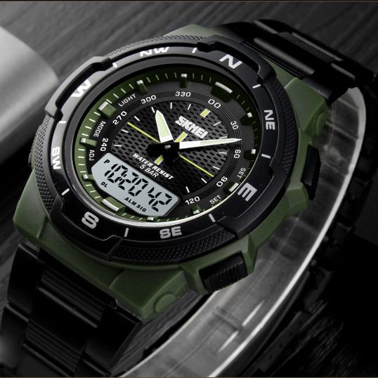 Чоловічий годинник Skmei 1370AG Army Green | Зображення 2