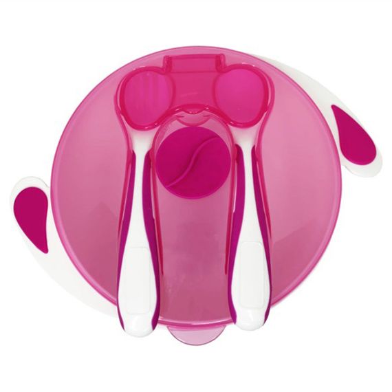 Тарілка на присосці з ложкою та виделкою MGZ-0109(Crimson) 350 мл | Зображення 1