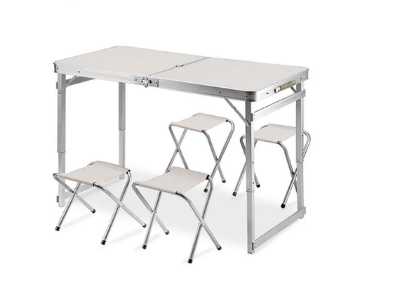 Стіл та стільці для пікніка з посиленими ніжками Білий