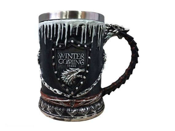 Кружка Чашка Келих Гра Престолів Зима Близько Winter is Coming Stark Game Of Thrones 3D Нержавіюча Сталь | Зображення 2