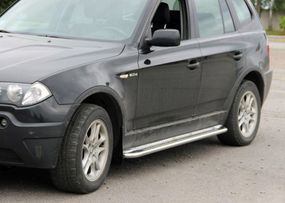Бокові пороги KB001 (нерж) 60 мм для BMW X3 E-83 2003-2010 рр