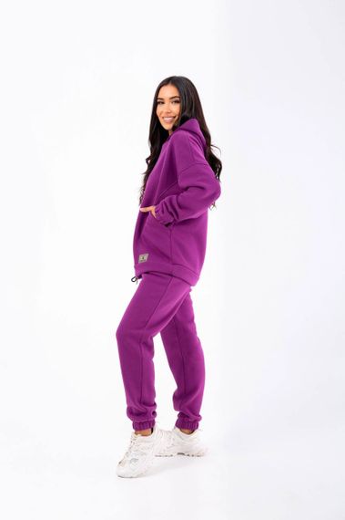 Женский теплый спортивный костюм на флисе худи и штаны NB23038 цвет фуксия, размер 46/48 | Зображення 4