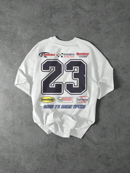 Футболка мужская с принтом повседневная L Белая