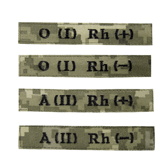 Патч/липучка "Група Крові" Піксель  (7737), 1- 3
