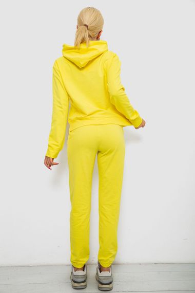 Спортивний костюм жіночий двонитка, колір жовтий, 214R1419-007 | Зображення 3