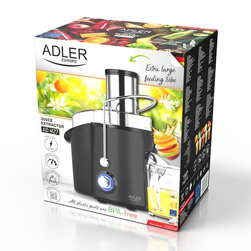 Соковижималка Adler AD 4127 — 1000 Вт чорного кольору | Зображення 2
