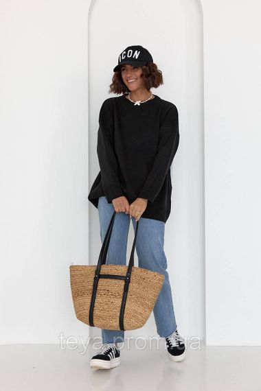 Удлиненная женская кофта с надписью на спине Love цвет черный размер S FL_000499 | Зображення 6