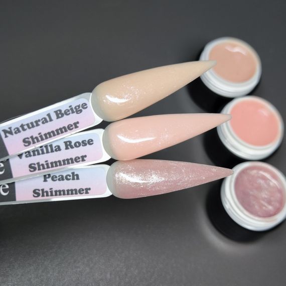 Набор гелей для наращивания ногтей с шиммером Польша №2 по 5мл (3шт)