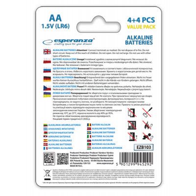 Батарейка Esperanza AA LR6 Alkaline * 8 (EZB103) | Зображення 3
