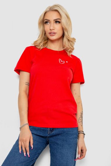 Футболка жіноча з принтом, колір червоний, 238R57800