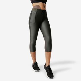 Легінси жіночі Dry+ Feel для бігу укорочені хакі - L UA46L31