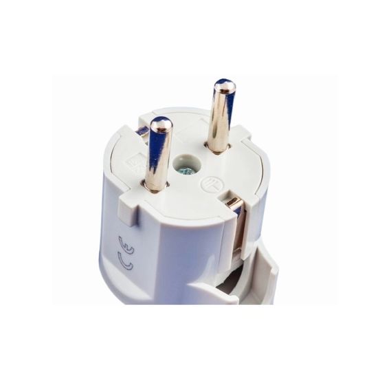 Вилка 90" с заземлением белая 16А 250В | Зображення 2