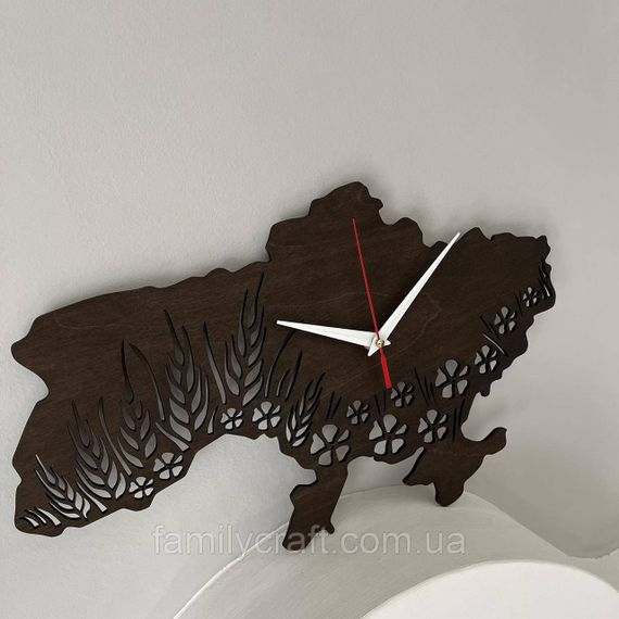 Настінний годинник Карта України з фанери Патріотичний дерев'яний годинник | Зображення 2