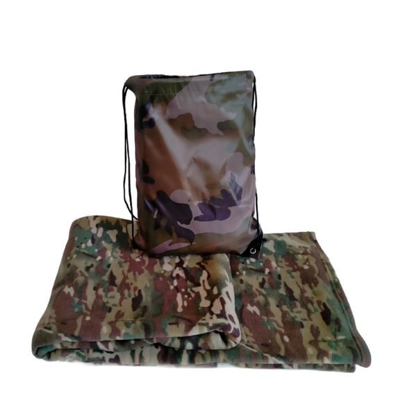 Туристичний плед Tactico 145*200 мультикам - ковдра для кемпінгу та туризму у чохлі камуфляж | Зображення 5