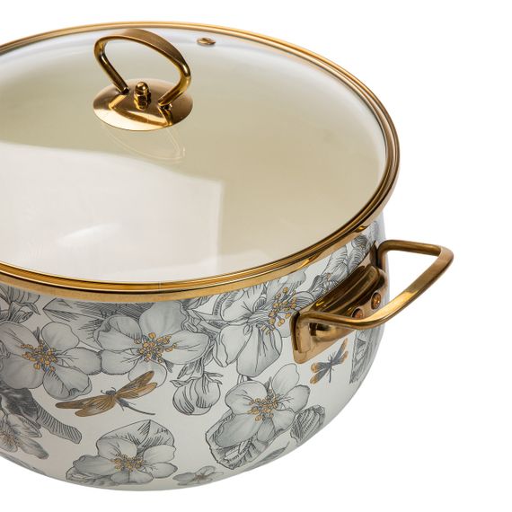 Емальована каструля об'ємом 6,5 л для газових, електричних та індукційних плит HP-2-107 | Зображення 4