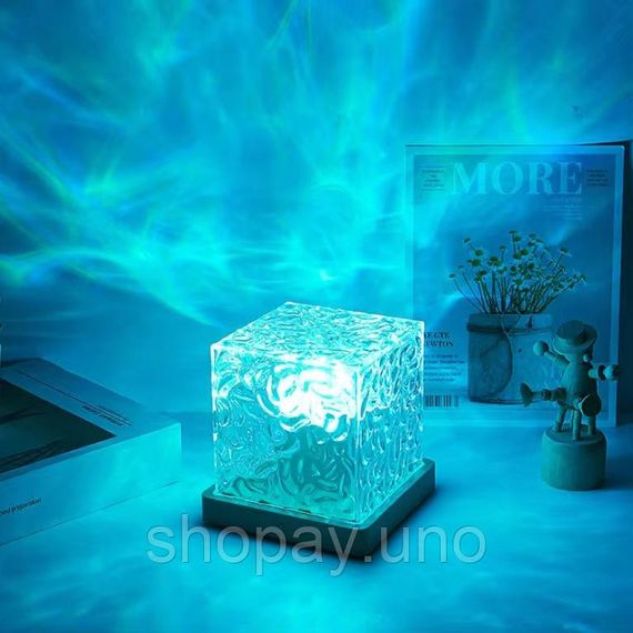 Настільний світильник RGB з проекцією хвилі · Світлодіодний USB нічник Ефект Води з пультом ДУ
