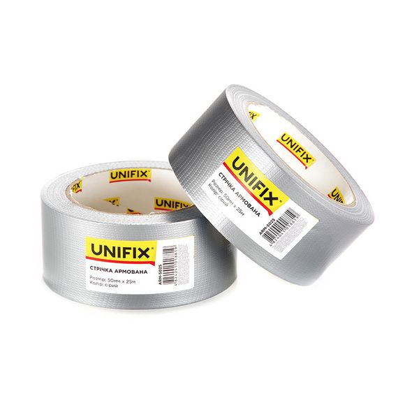 Лента клейкая армированная серая 50мм*25м UNIFIX