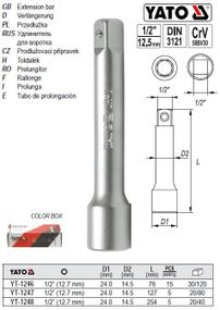 Удлинитель YATO Польша подовжувач M=1/2"(12,7) L=254 YT-1248
