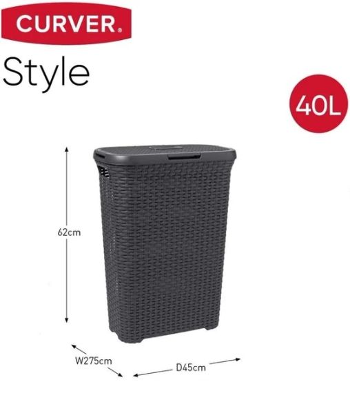Корзина для белья пластиковая Curver Natural Style 40 л 00709 коричневая, прочная и удобная | Зображення 6