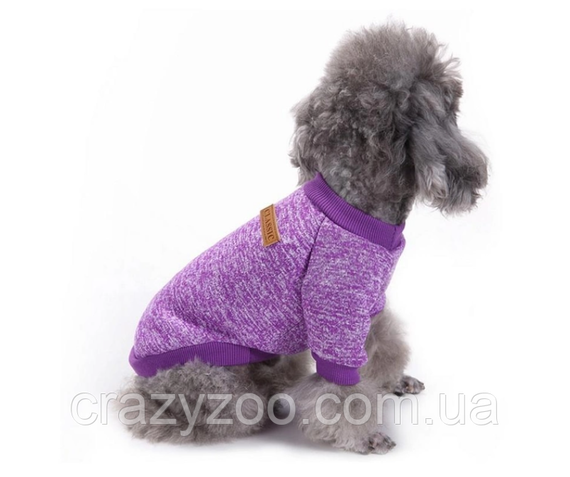 Кофта для собак и котов EcoToys Purple S рябая фиолетовая A: 25 см B: 34 см C: 20 см 7093 | Зображення 4