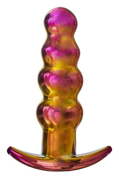 Анальна пробка вібраційна скляна Dream Toys GLAMOUR GLASS — 10 режимів, пульт, IPX7, USB-заряджання | Зображення 6
