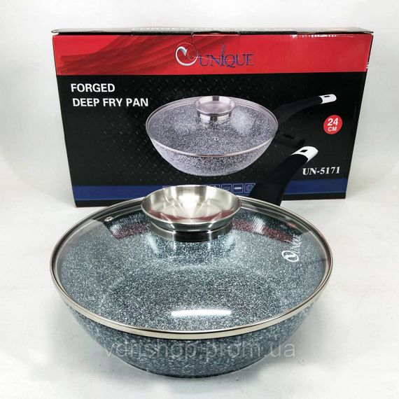 Лита сковорода з антипригарним покриттям Unique UN-5171 24 см, Сковорода для запікання в духовці CX-34 | Зображення 3