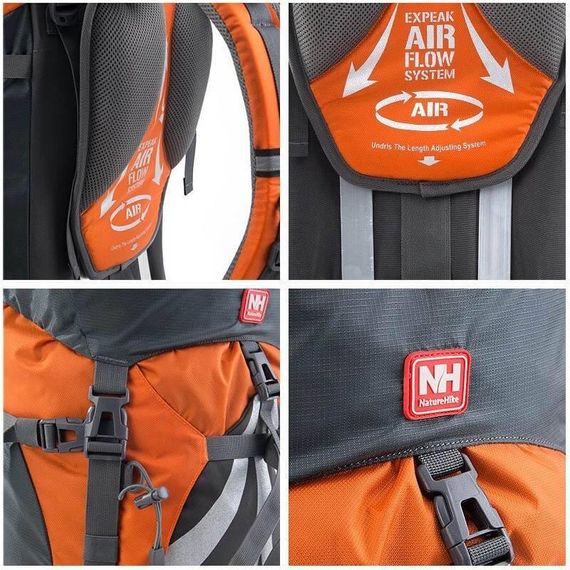 Рюкзак туристичний Naturehike NH70B070-B, 70 л + 5 л, помаранчевий | Зображення 5