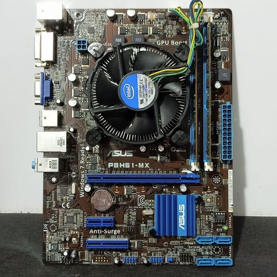 Комплект: Материнська плата Asus P8H61-MX / Intel Core i5-2500 (4 ядра по 3.3 - 3.7 GHz) / Socket LGA 1150 / 8 GB DDR3 / кулер б/в | Зображення 3