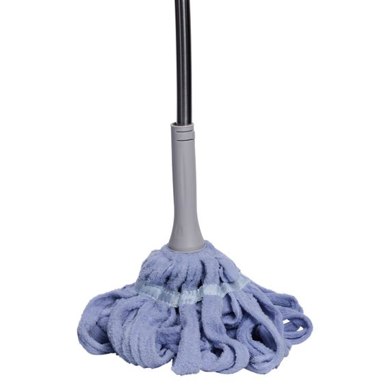 Швабра телескопічна для миття підлоги універсальна мотузкова швабра з самовіджимом для прибирання Блакитний HP-35015-13BL | Зображення 1