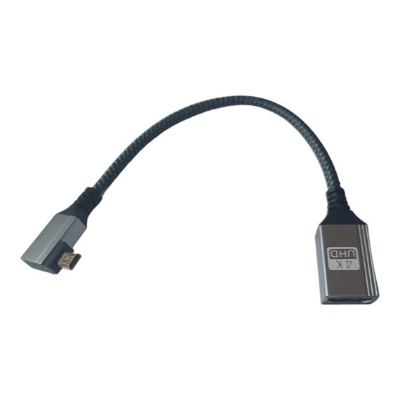 Угловой кабель HDMI микро - HDMI 2.0 mama 90 град. правый угол 90 градусов | Зображення 1