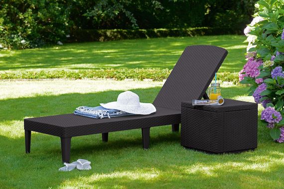Шезлонг лежак розкладний пластиковий Keter (Кетер) Allibert Jaipur Sun lounger (17205843) Коричневий | Зображення 1