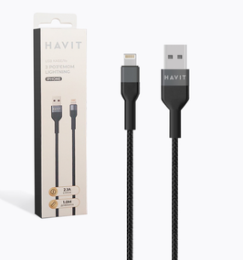 Кабель USB Lightning Havit HV-CB622C 2,1А 1м чорний