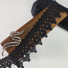 (1 метр) Кружево макраме  4,5см Цвет - Черный (45М-D1705-2)